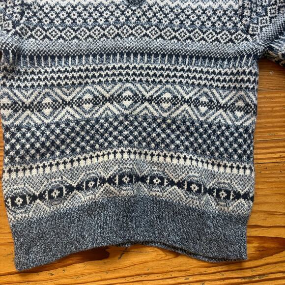 Gap blue pattern long sleeve elbow padded toddler baby sweater SIZE 12-18M - Picture 3 of 4
